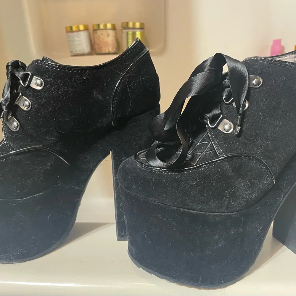 Black Platform Women's Shoes - Picture 5 of 7
